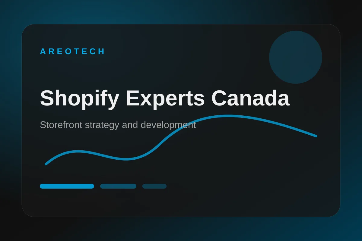 Shopify Experts Canada landing page dashboard concept for AreoTech
