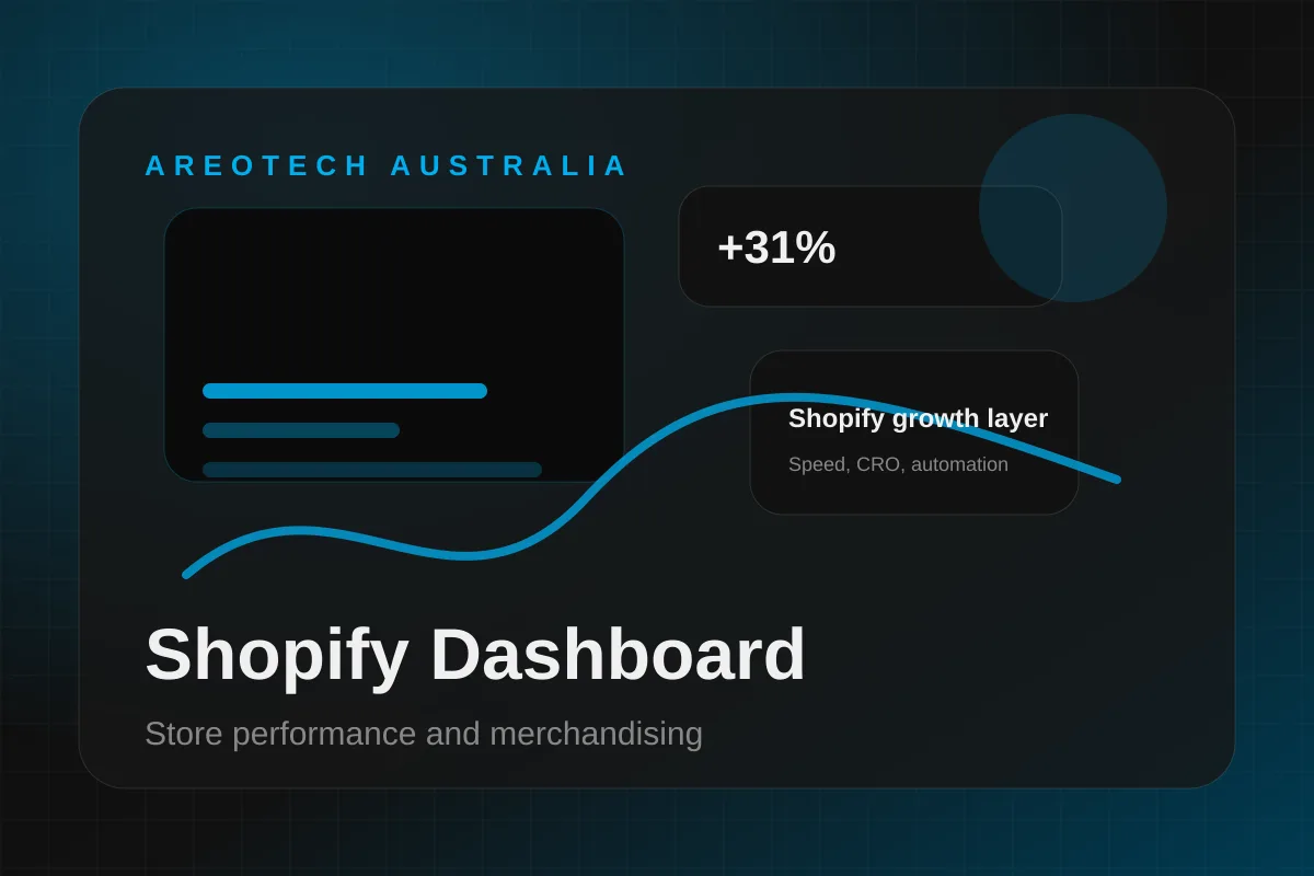 Shopify dashboard optimization concept for Australian ecommerce businesses